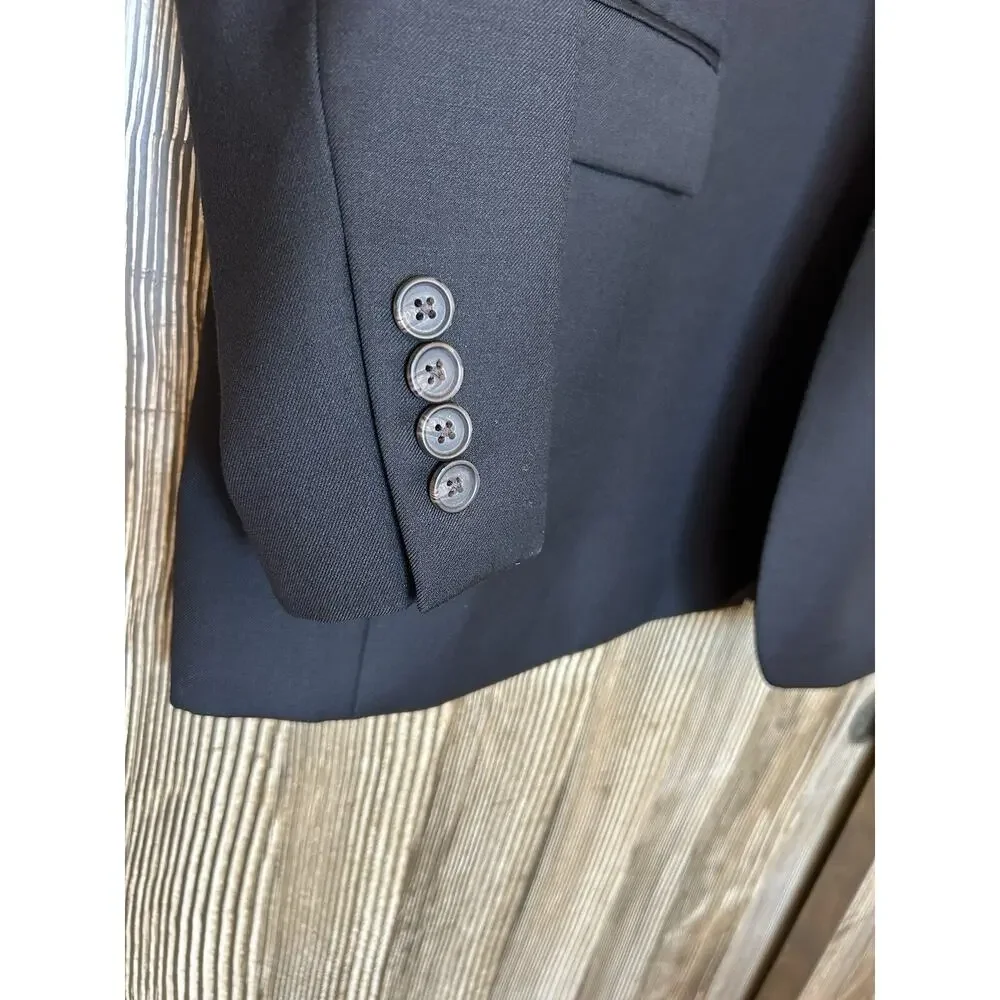 Ralph Lauren Macys 44‎ Men’s 100% Wool 2-Button Blazer Sport Suit Jacket Black